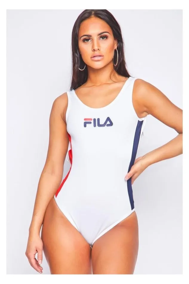 Women Jackie Bodysuit Bright White Fila 687103 Brentiny Paris Bodies