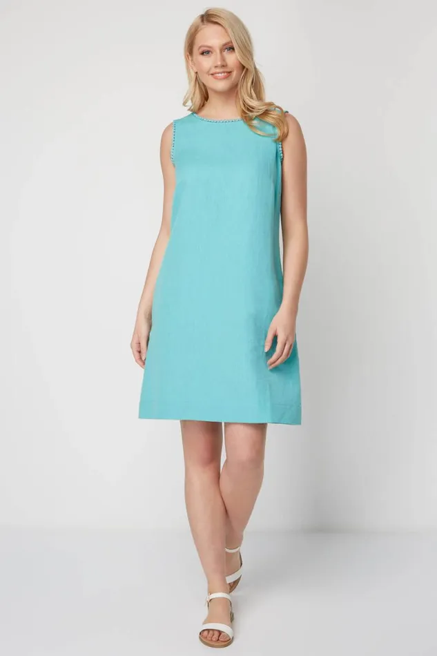 Women Jade Plain Shift Dress Roman Dresses