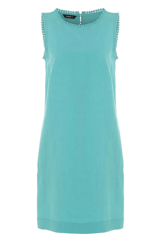 Women Jade Plain Shift Dress Roman Dresses