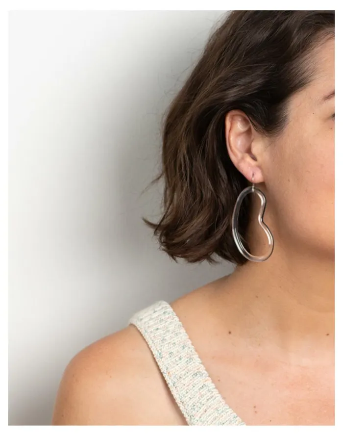 Women Jane DArensbourg Bean Clear Glass Earrings One Color Madewell Earrings Women Jane DArensbourg Bean Clear Glass Earrings One Color Madewell Earrings