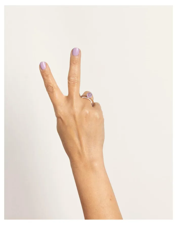 Women Jane DArensbourg Dot Lilac And Clear Glass Ring Light Purple Madewell Rings Women Jane DArensbourg Dot Lilac And Clear Glass Ring Light Purple Madewell Rings