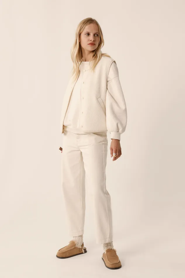 Women Jeans Louadi Ecru Jean Coton cru Des Petits Hauts Trousers and Jumpsuits