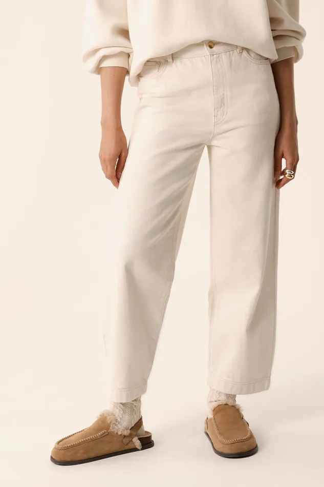 Women Jeans Louadi Ecru Jean Coton cru Des Petits Hauts Trousers and Jumpsuits