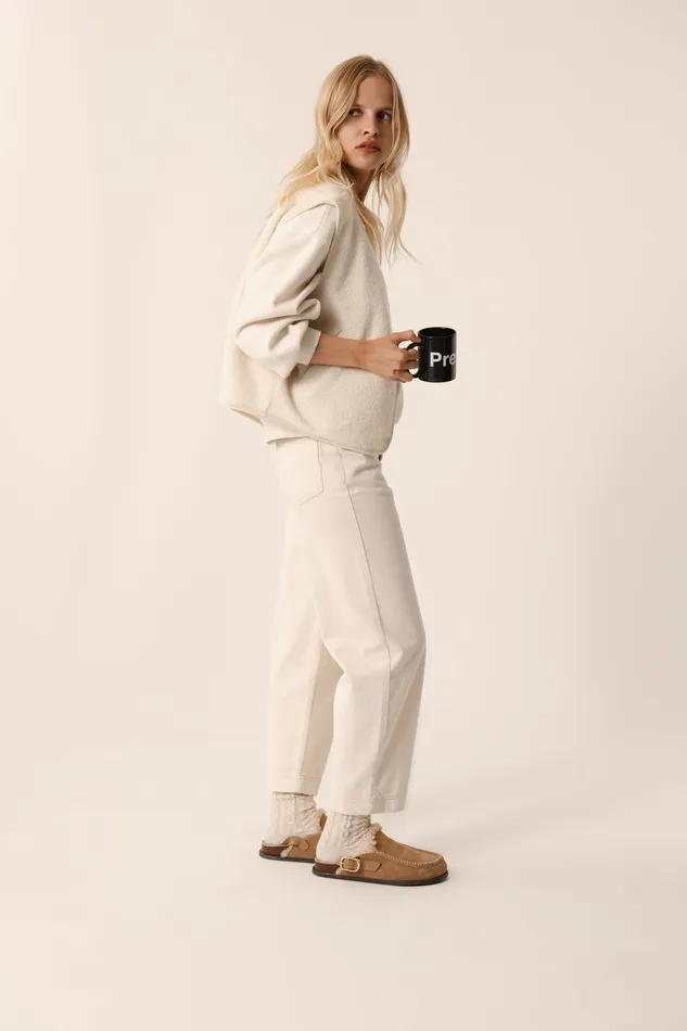 Women Jeans Louadi Ecru Jean Coton cru Des Petits Hauts Trousers and Jumpsuits