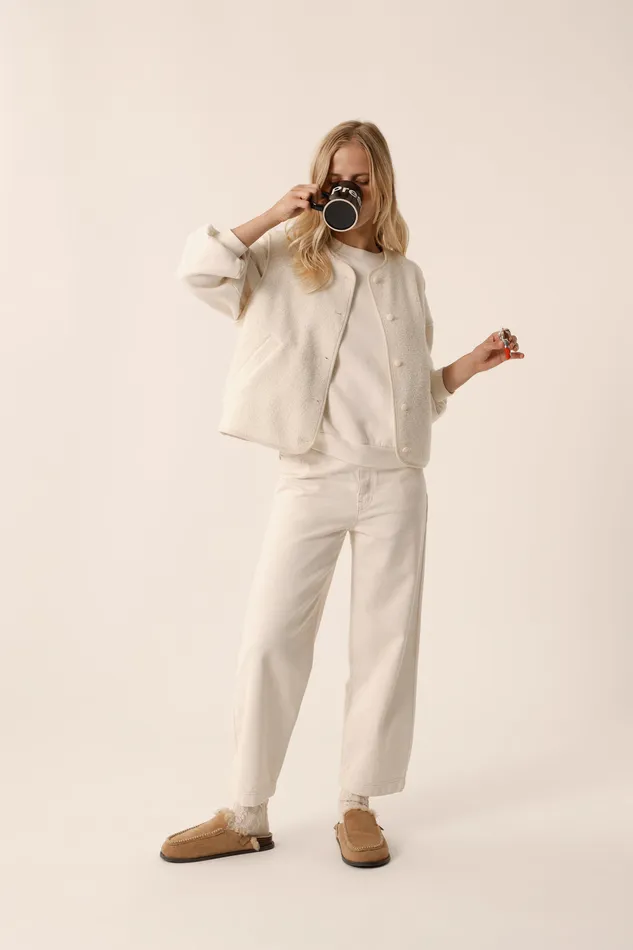 Women Jeans Louadi Ecru Jean Coton cru Des Petits Hauts Trousers and Jumpsuits