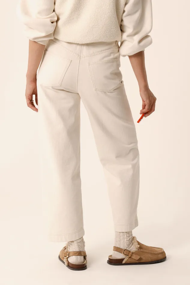 Women Jeans Louadi Ecru Jean Coton cru Des Petits Hauts Trousers and Jumpsuits