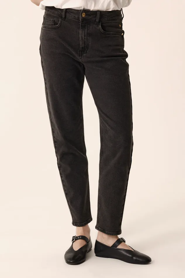 Women Jeans Louisette 3 Gris Jean Coton Gris Des Petits Hauts Denim