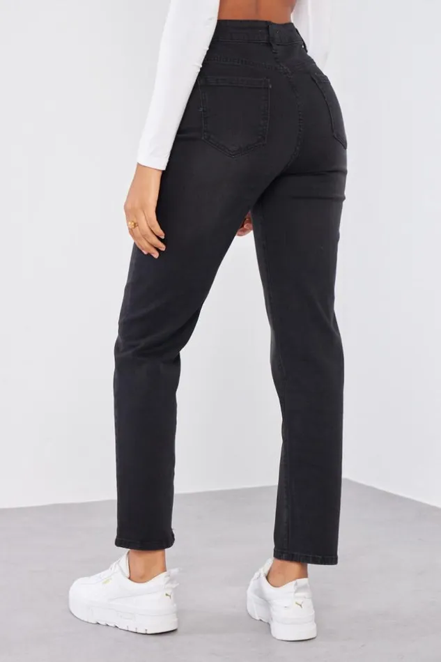 Women Jeans Noir Us Coupe Droite Black Brentiny Paris Jeans