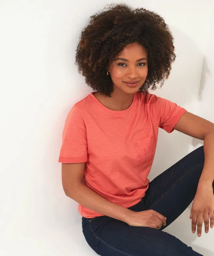 Women Joe Browns All In The Details Tee Whitebluecoral Women Joe Browns All In The Details Tee Whitebluecoral