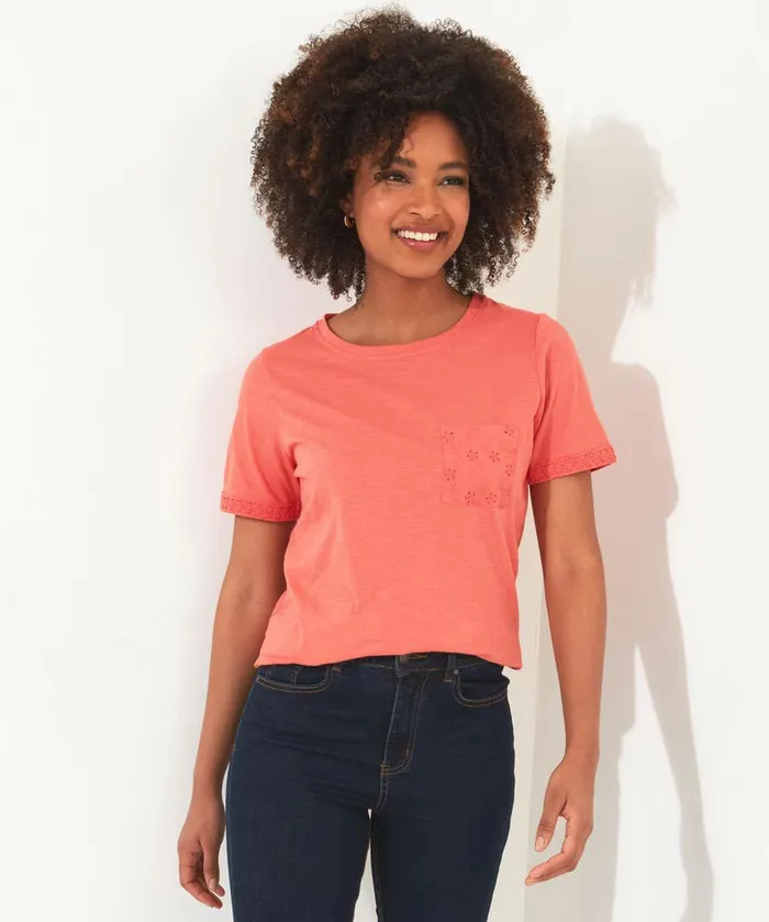 Women Joe Browns All In The Details Tee Whitebluecoral Women Joe Browns All In The Details Tee Whitebluecoral