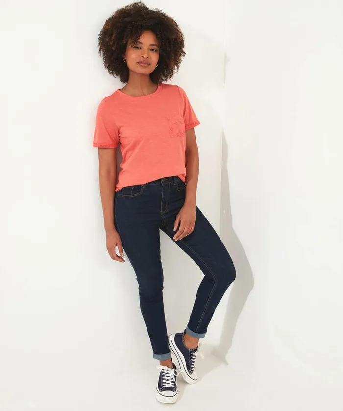 Women Joe Browns All In The Details Tee Whitebluecoral Women Joe Browns All In The Details Tee Whitebluecoral
