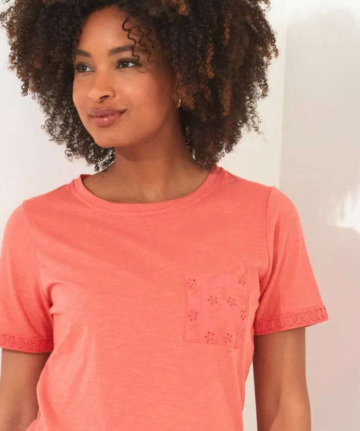 Women Joe Browns All In The Details Tee Whitebluecoral Women Joe Browns All In The Details Tee Whitebluecoral