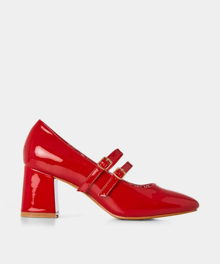 Women Joe Browns Cafe De Flore Patent Shoes Red