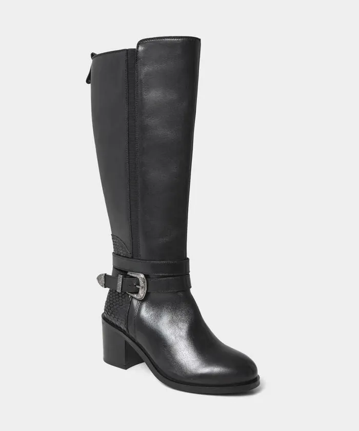Women Joe Browns Gigi Premium Leather Rider Boots Black Women Joe Browns Gigi Premium Leather Rider Boots Black