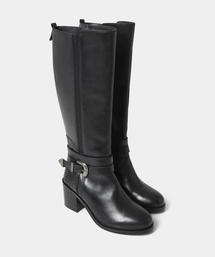 Women Joe Browns Gigi Premium Leather Rider Boots Black Women Joe Browns Gigi Premium Leather Rider Boots Black