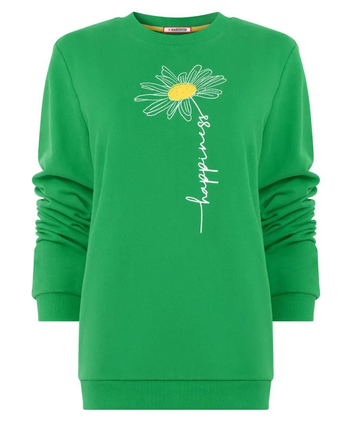 Women Joe Browns Happy Flower Graphic Sweat Green Women Joe Browns Happy Flower Graphic Sweat Green