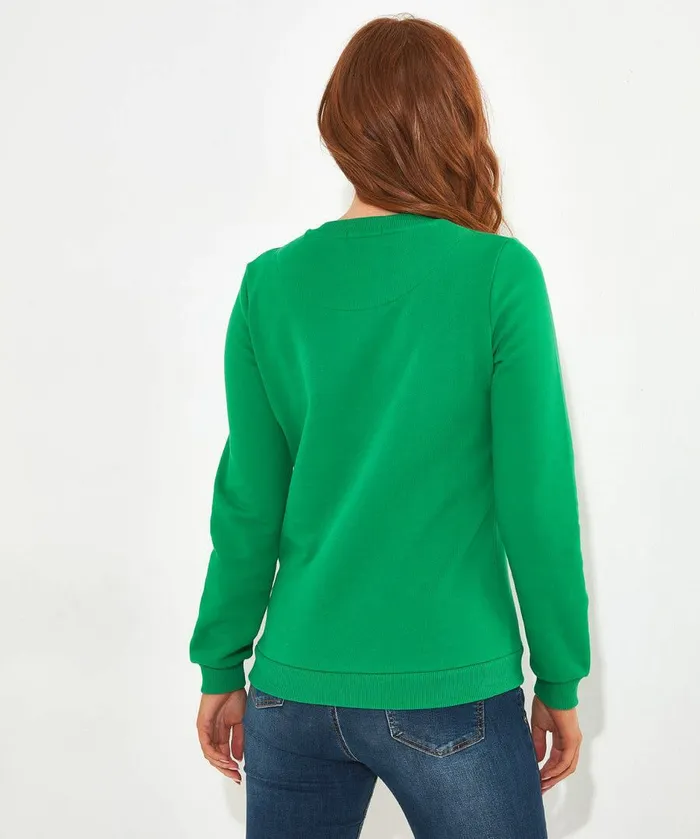 Women Joe Browns Happy Flower Graphic Sweat Green Women Joe Browns Happy Flower Graphic Sweat Green
