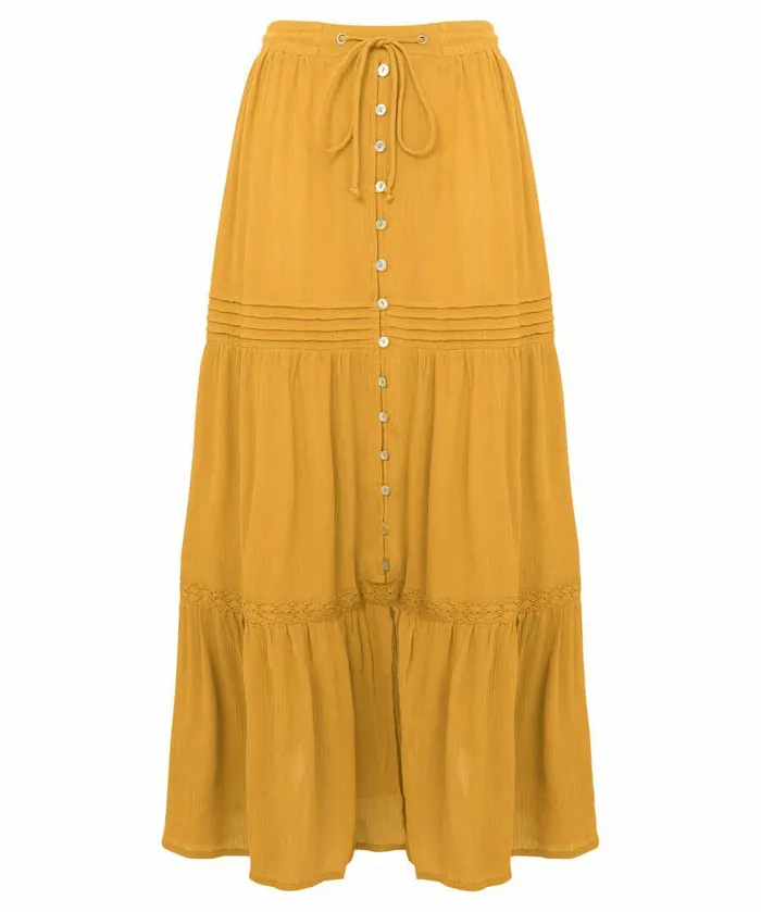 Women Joe Browns Sunny Days Tiered Skirt Yellowblack Women Joe Browns Sunny Days Tiered Skirt Yellowblack
