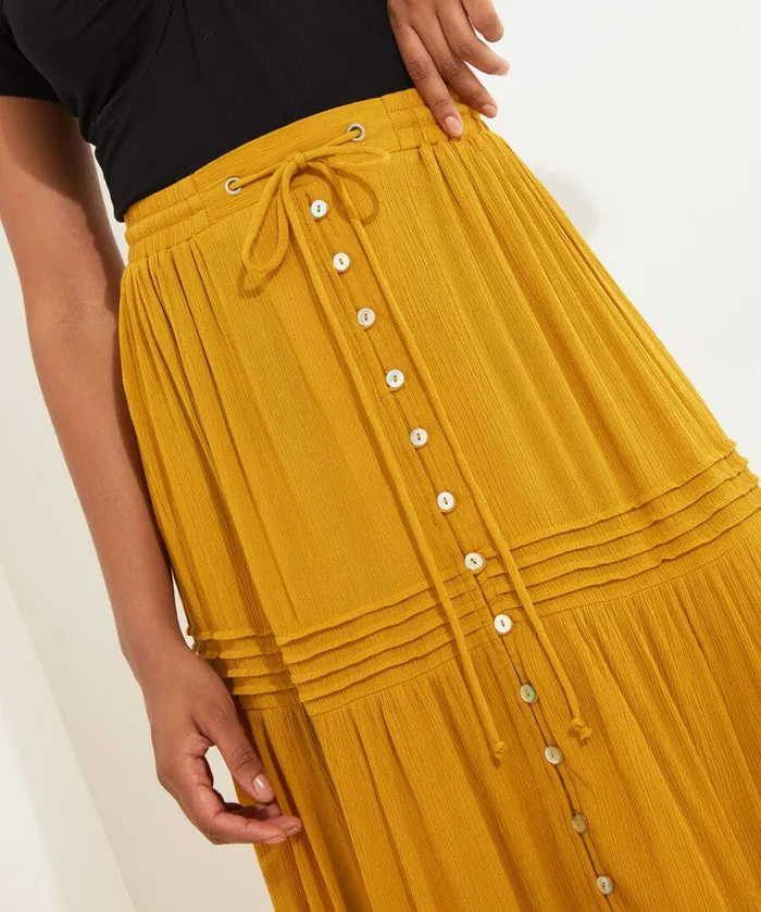 Women Joe Browns Sunny Days Tiered Skirt Yellowblack Women Joe Browns Sunny Days Tiered Skirt Yellowblack