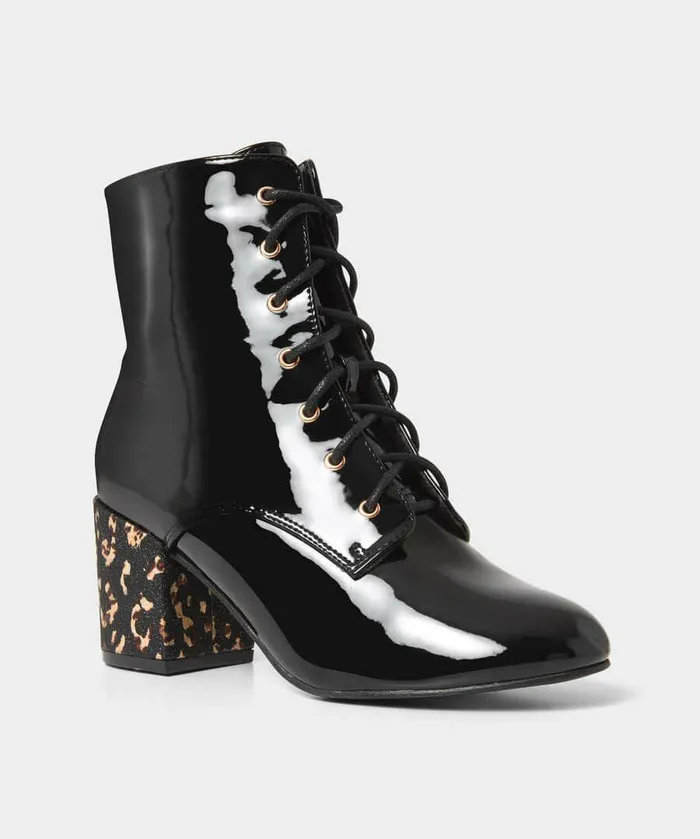 Women Joe Browns Wonderful Patent Ankle Boots Black Multi Women Joe Browns Wonderful Patent Ankle Boots Black Multi