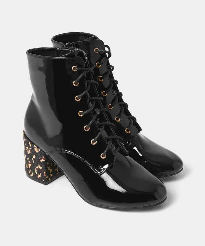 Women Joe Browns Wonderful Patent Ankle Boots Black Multi Women Joe Browns Wonderful Patent Ankle Boots Black Multi