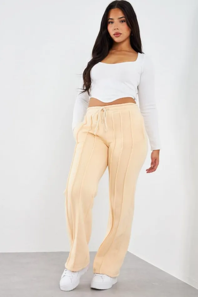 Women Jogging Beige Avec Relief Beige Brentiny Paris Pants
