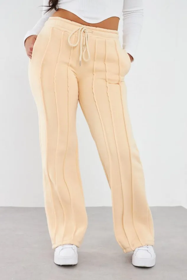 Women Jogging Beige Avec Relief Beige Brentiny Paris Pants