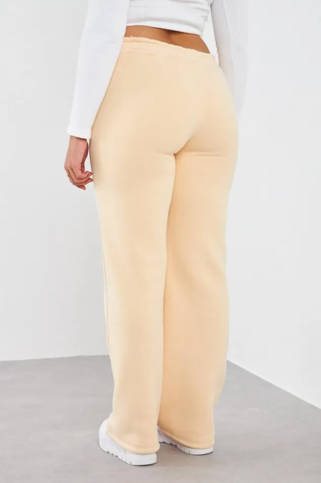 Women Jogging Beige Avec Relief Beige Brentiny Paris Pants