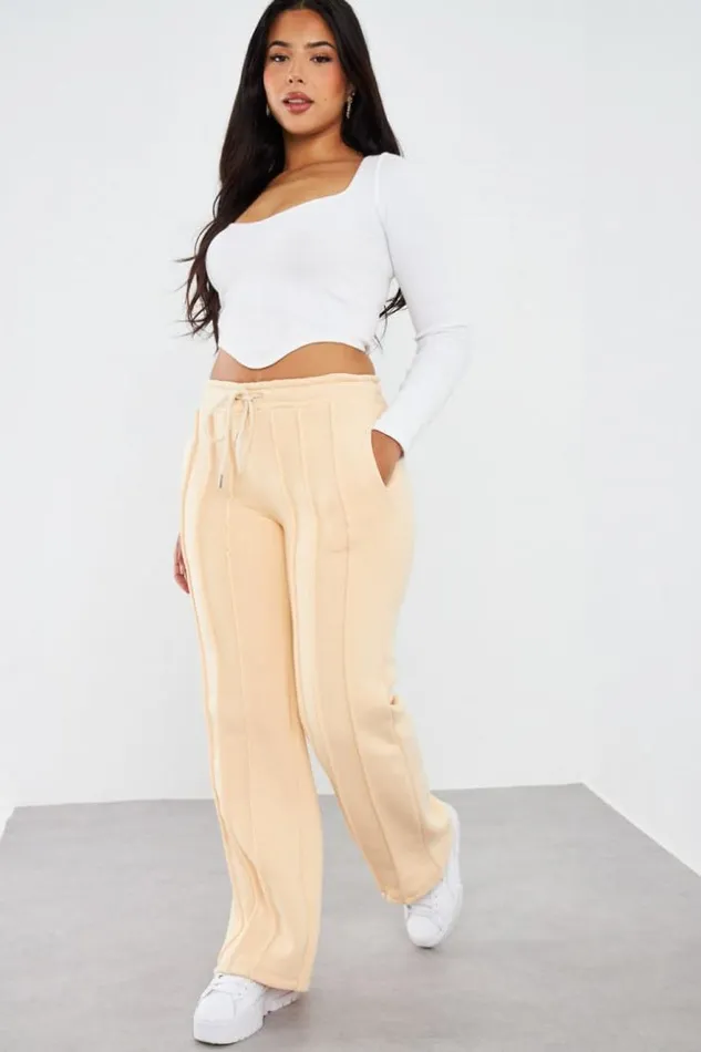Women Jogging Beige Avec Relief Beige Brentiny Paris Pants