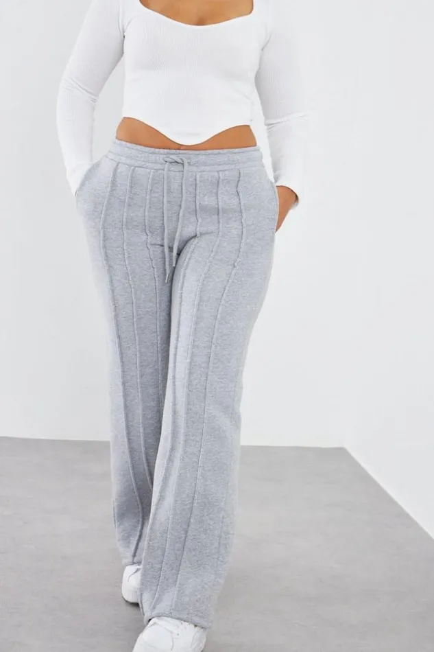 Women Jogging Gris Avec Relief Grey Brentiny Paris White Tops