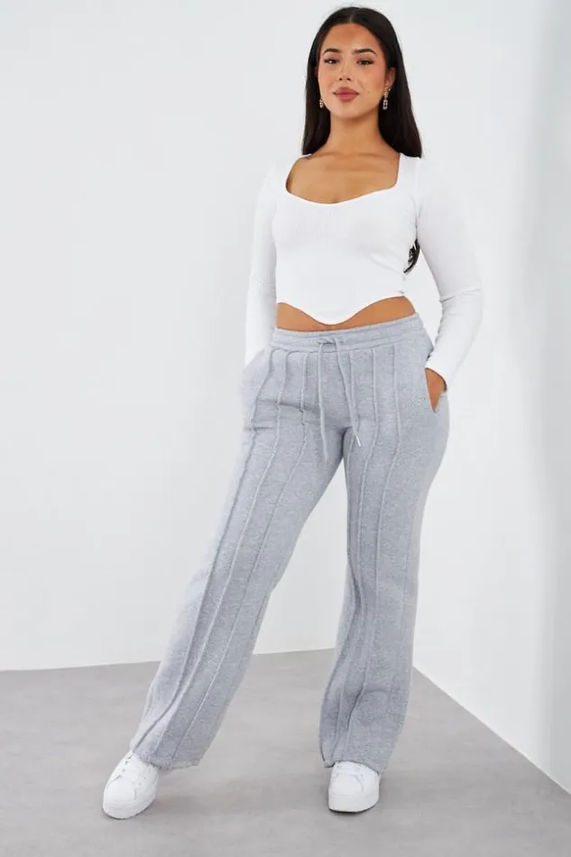 Women Jogging Gris Avec Relief Grey Brentiny Paris White Tops