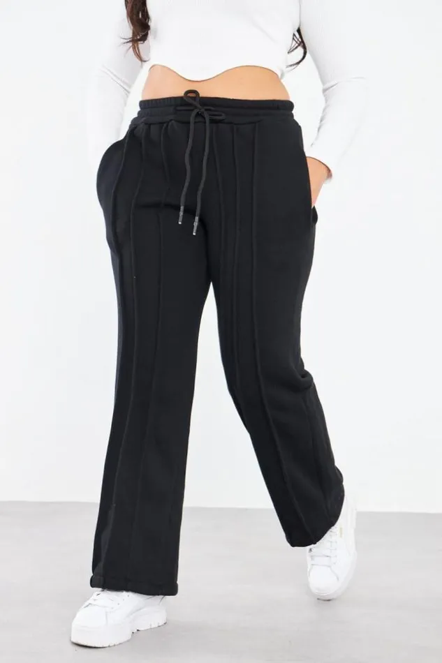 Women Jogging Noir Avec Relief Black Brentiny Paris White Tops