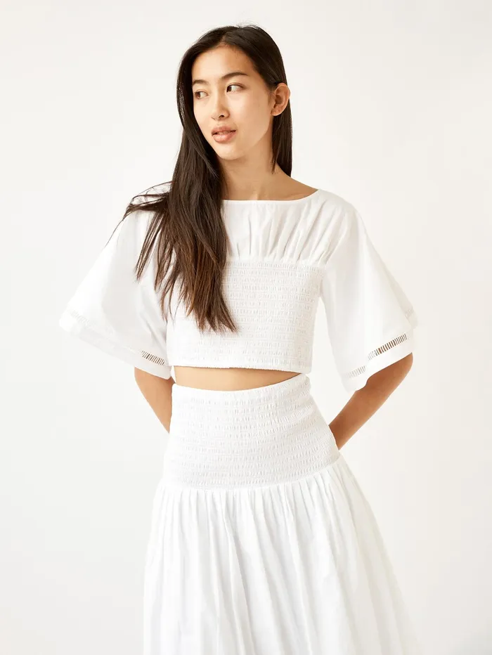 Women Joslin 8211 Jillian Cotton Top In Optical White The UNDONE Tops