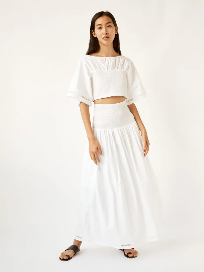 Women Joslin 8211 Jillian Cotton Top In Optical White The UNDONE Tops