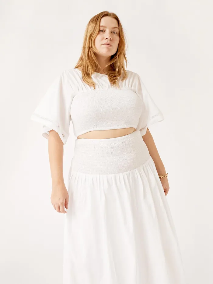 Women Joslin 8211 Jillian Cotton Top In Optical White The UNDONE Tops