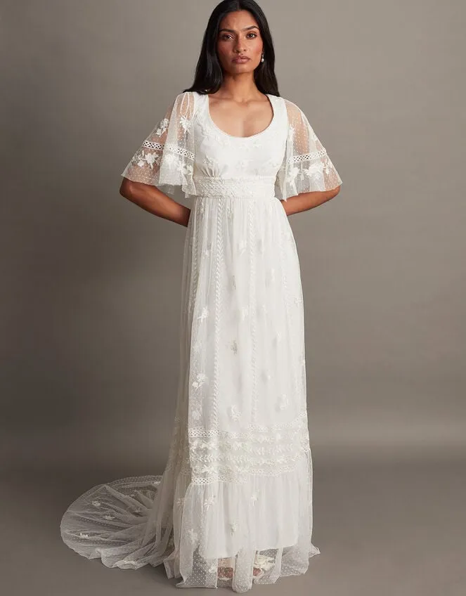 Women Julita Embroidered Lace Bridal Dress Ivory Monsoon Dresses