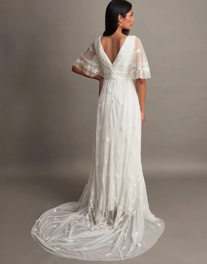 Women Julita Embroidered Lace Bridal Dress Ivory Monsoon Dresses