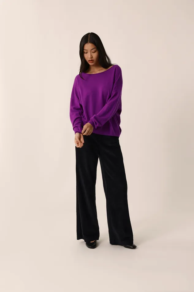 Women Jumper Aragone Violette Pull Laine Mrinos Violet Des Petits Hauts Jumpers and Cardigans