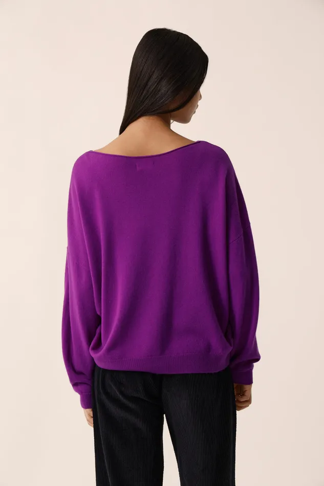 Women Jumper Aragone Violette Pull Laine Mrinos Violet Des Petits Hauts Jumpers and Cardigans