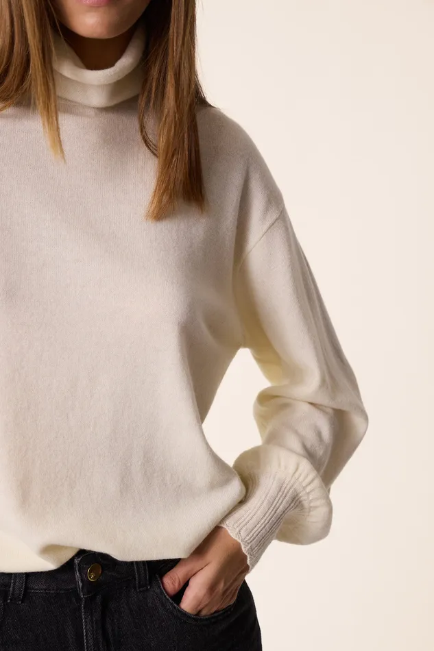 Women Jumper Armonie Creme Pull Laine Mrinos Blanc Crme Des Petits Hauts Jumpers and Cardigans