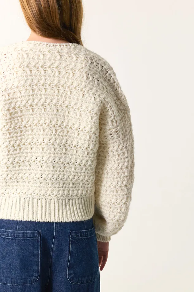 Women Jumper Astro Creme Pull Laine Blanc Crme Des Petits Hauts Jumpers and Cardigans