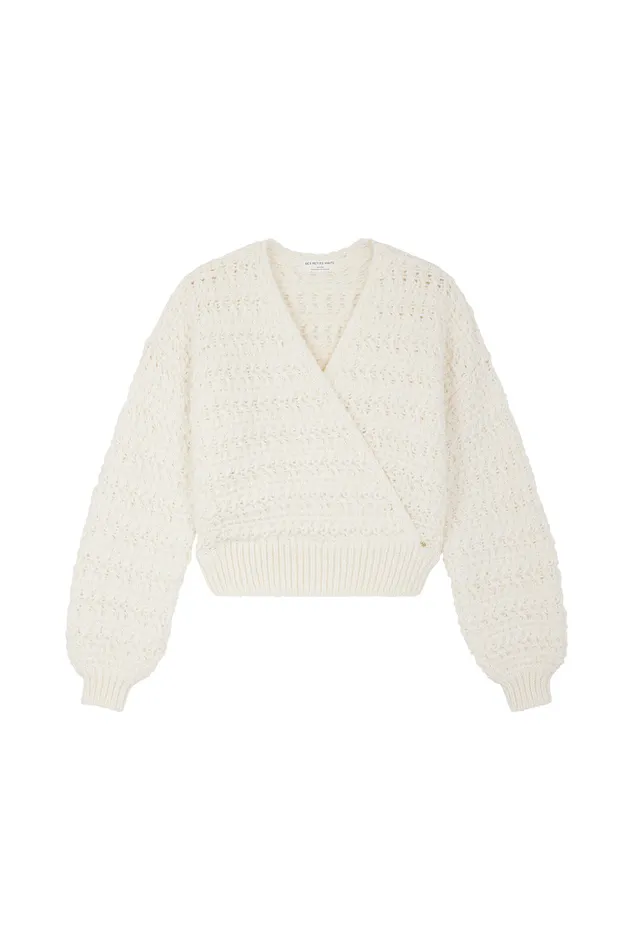 Women Jumper Astro Creme Pull Laine Blanc Crme Des Petits Hauts Jumpers and Cardigans
