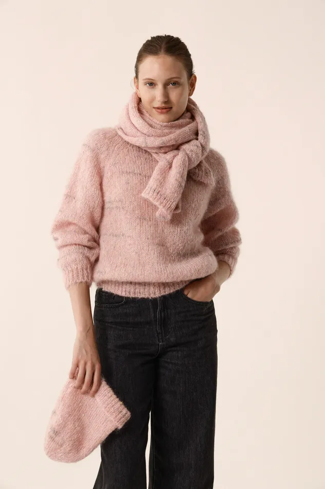 Women Jumper Ayo Brume Poudre Pull Mohair Rose Clair Des Petits Hauts Jumpers and Cardigans