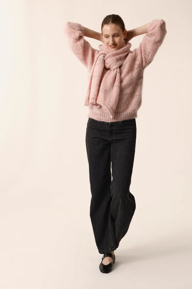 Women Jumper Ayo Brume Poudre Pull Mohair Rose Clair Des Petits Hauts Jumpers and Cardigans
