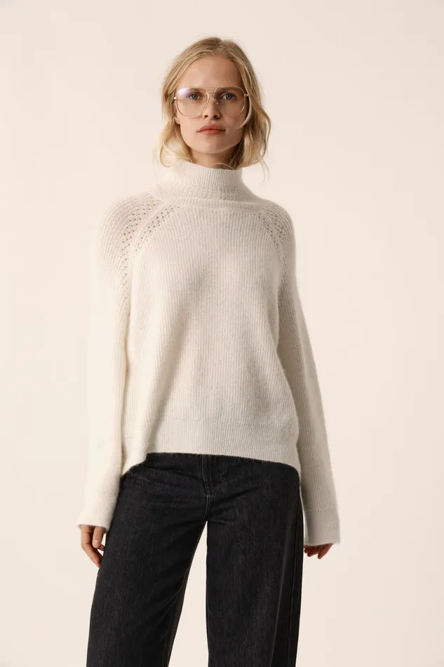 Women Jumper Bergamote Creme Pull Alpaga Superfine Blanc Crme Des Petits Hauts Jumpers and Cardigans Women Jumper Bergamote Creme Pull Alpaga Superfine Blanc Crme Des Petits Hauts Jumpers and Cardigans