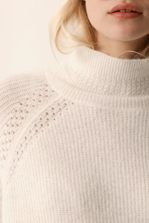 Women Jumper Bergamote Creme Pull Alpaga Superfine Blanc Crme Des Petits Hauts Jumpers and Cardigans