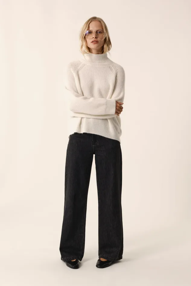 Women Jumper Bergamote Creme Pull Alpaga Superfine Blanc Crme Des Petits Hauts Jumpers and Cardigans