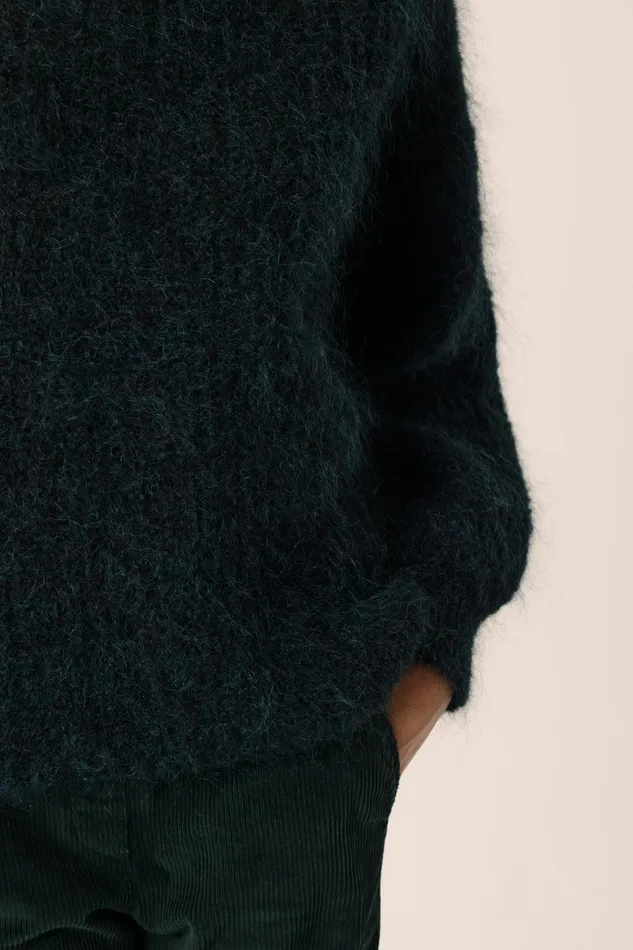Women Jumper Burma Epicea Pull Mohair Vert Fonc Des Petits Hauts Jumpers and Cardigans
