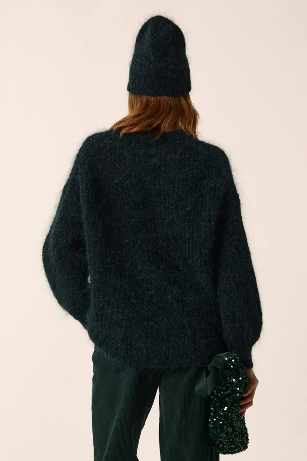 Women Jumper Burma Epicea Pull Mohair Vert Fonc Des Petits Hauts Jumpers and Cardigans