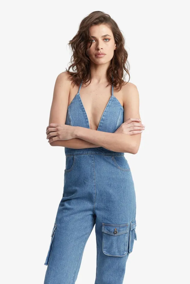 Women Jumpsuits Bardot Zerah Cargo Jumpsuit In Vintage Blue Vintage Blue Women Jumpsuits Bardot Zerah Cargo Jumpsuit In Vintage Blue Vintage Blue